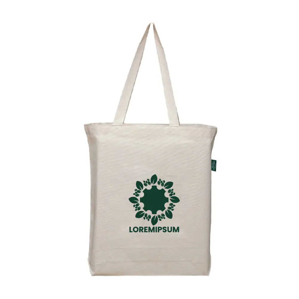 SST1113-OG - Customized Printed Organic Medium Tote Bag with Gusset