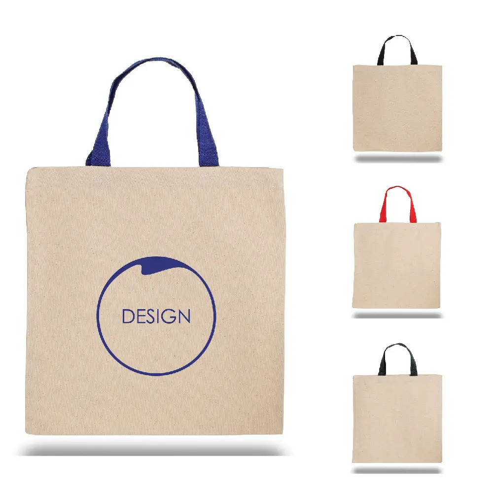 SST14 - Personalized Canvas Poly Tote Bag with Contrast Web Handles