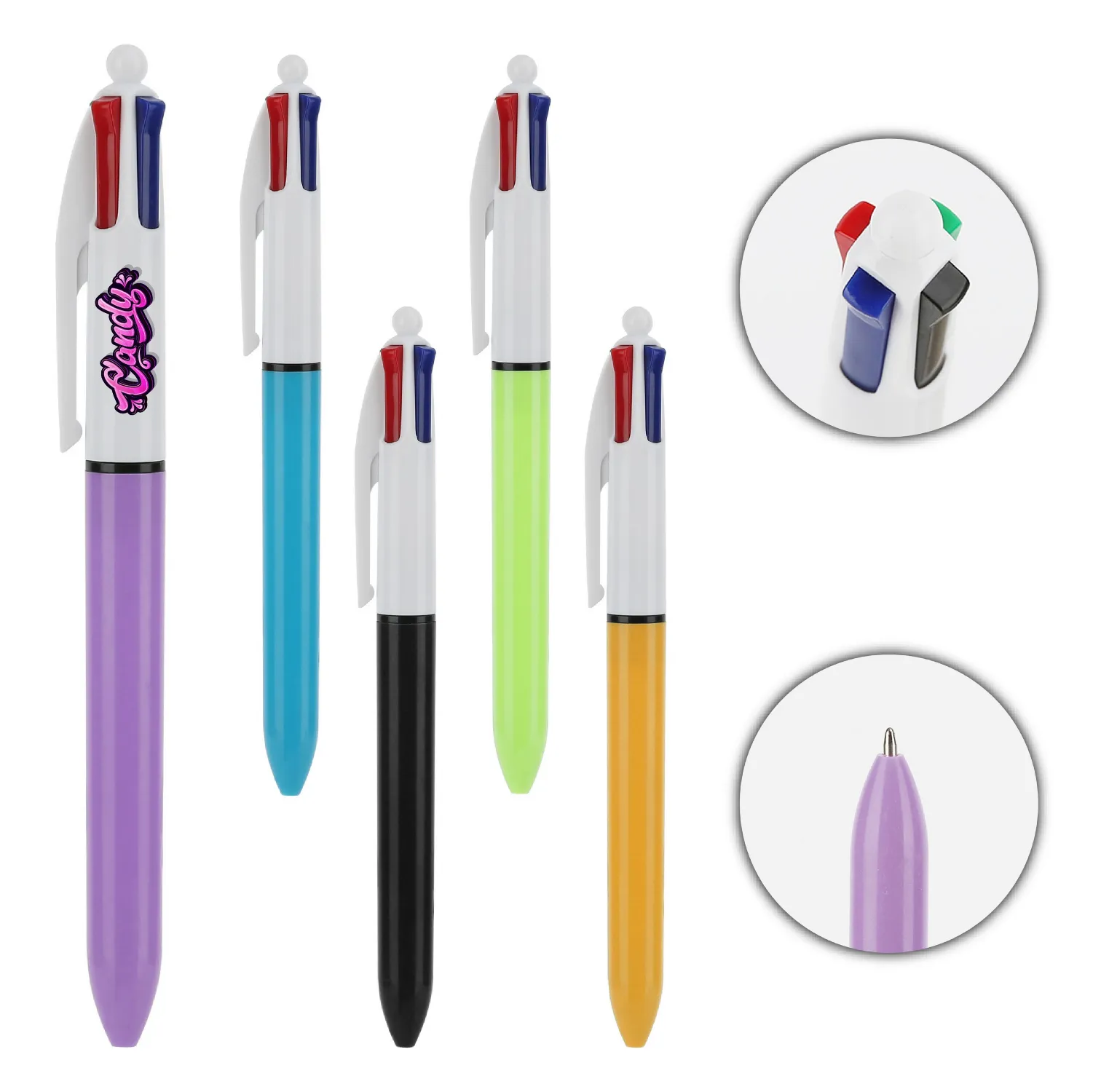 S12972 - Personalized 4 Colors Retractable Ball Pens For Office Use