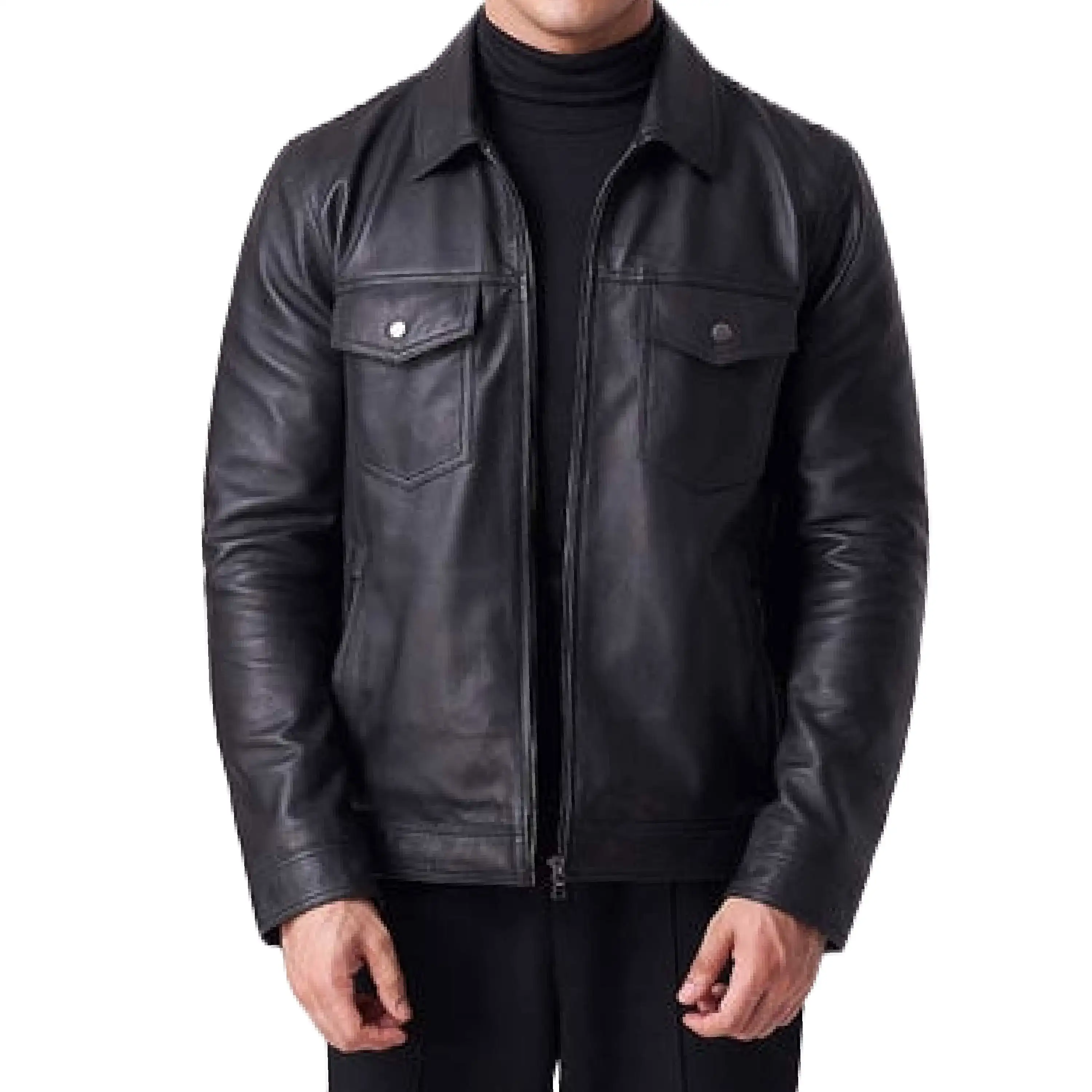 LJ123 - Midnight Edge Leather Jacket