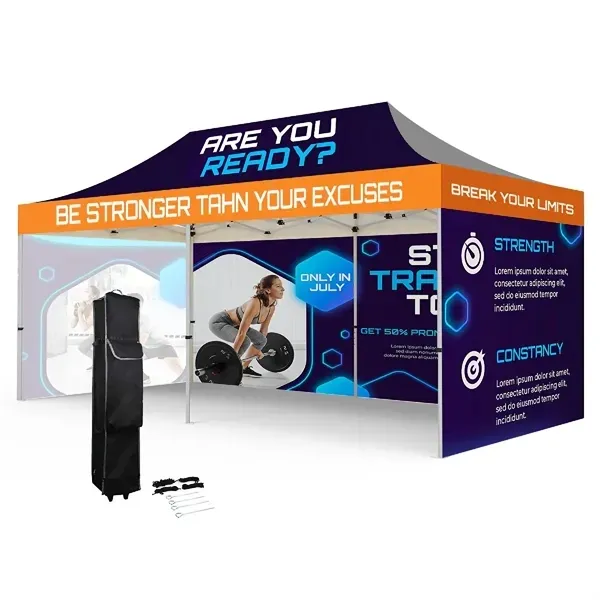 S12893 - Wholesale Custom Sublimated Aluminum Frame Pop Up Tent