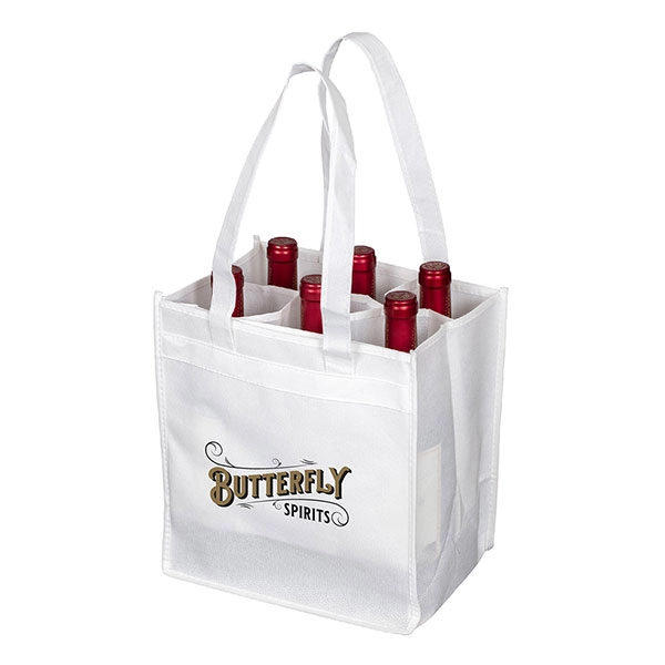 SST70 - Promotional 6-Bottle Wine Tote Bag, Customized with Your Logo