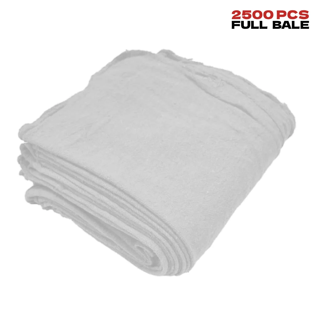 ST1313 - White - Full Bale - 13 X 13 - Best Cheap Cleaning Shop Towels & Rags | Bale Packed Towels