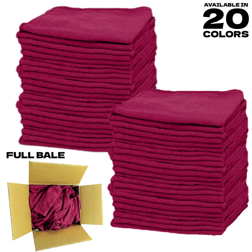 ST1414 - Colored - Full Bale - 14 X 14 - Automotive Shop Cotton Towels | Bale Packed Towels