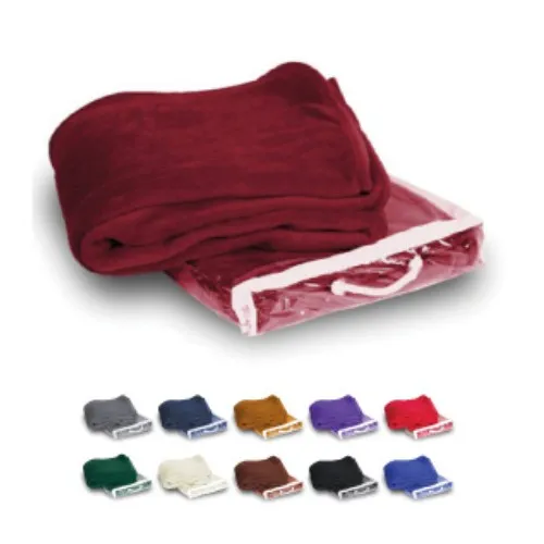B5013 - Wholesale Micro Plush Fleece Blanket With Embroidered Logo
