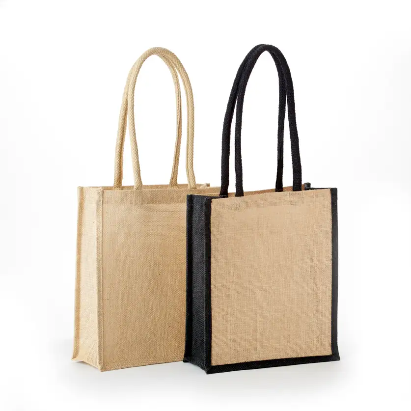 BSJ6122 - All Natural Jute/ Burlap Book Bag