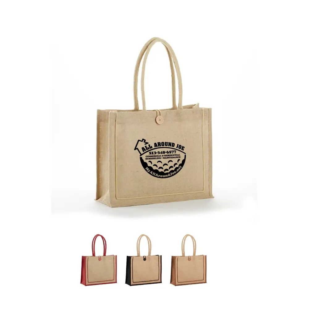 BSJ912 - All Natural Stylish Double Zipper Jute Bag