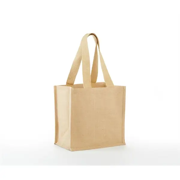 BSJ914 - Eco Friendly Wide Bottom Jute/ Burlap Grocery Shopping Tote