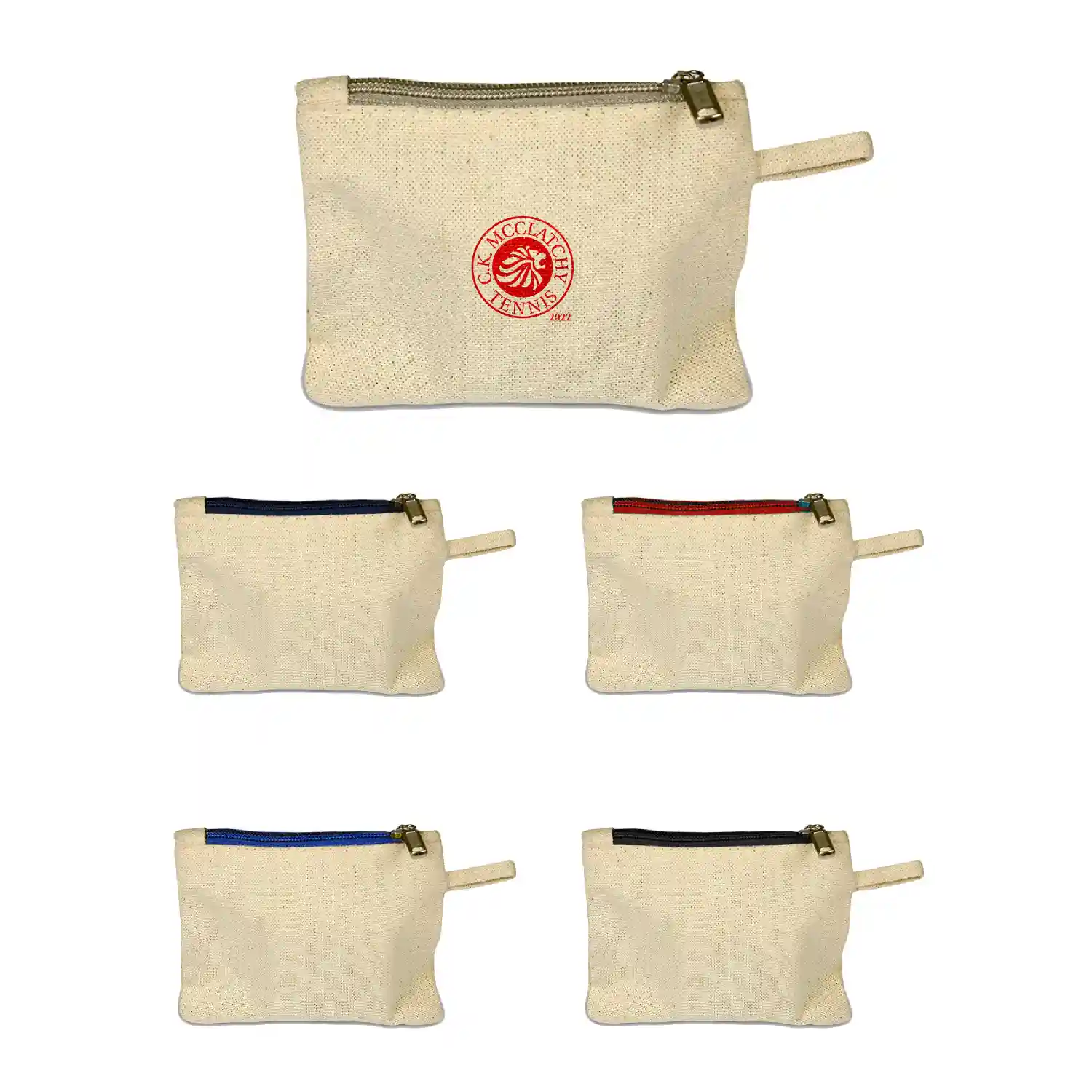Q1603 - Wholesale Canvas Card Pouch with Color Zipper And Custom Logo