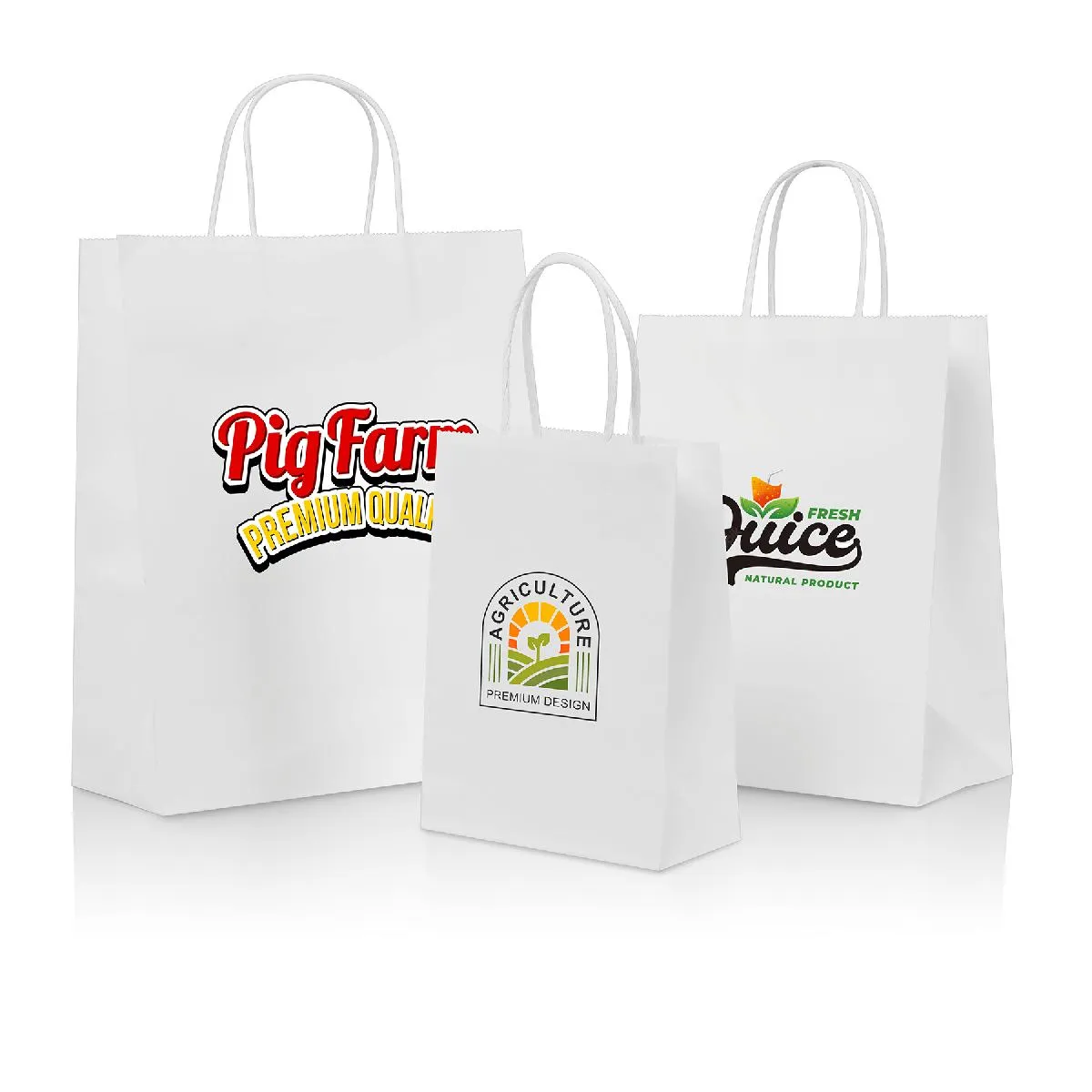 S12024 - White Kraft Paper Bag - Large