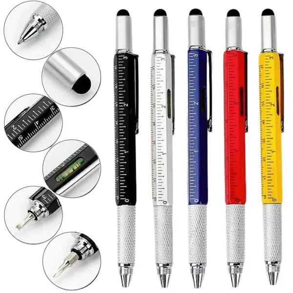 S12090 - Custom Branded Engineer's 6-in-1 Tool Pen Promotional Gift