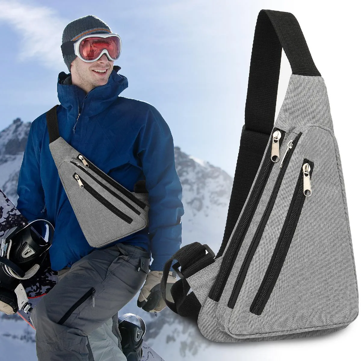 S12727 - Large Capacity Triangle Sling Bag/Chest Bag