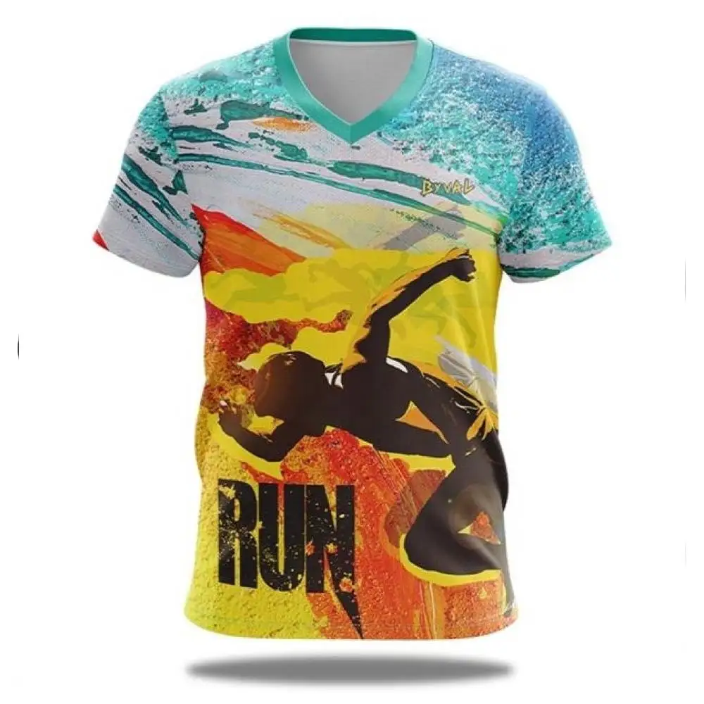 S12739 - Customizable 180GSM Milk Silk V Neck Dye-Sublimation T-Shirt