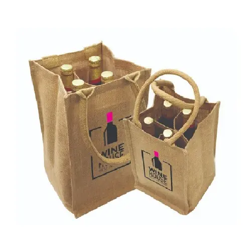 SJ9200 - 4 Bottle Wine Bag with Cotton Web Handles
