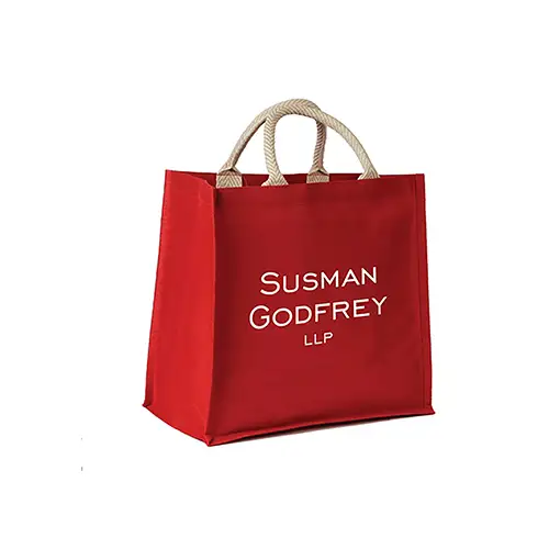 SJC912 - Jute/Cotton Blended Fabric Tote with Magnetic Closure