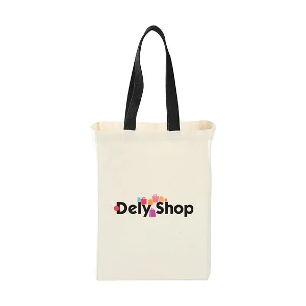 SST122 - Custom Eco-Friendly Cotton Grocery Tote with Colored Handles
