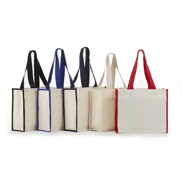 STB800 - Wholesale Canvas Tote with Color Handles And Customized with Your Logo