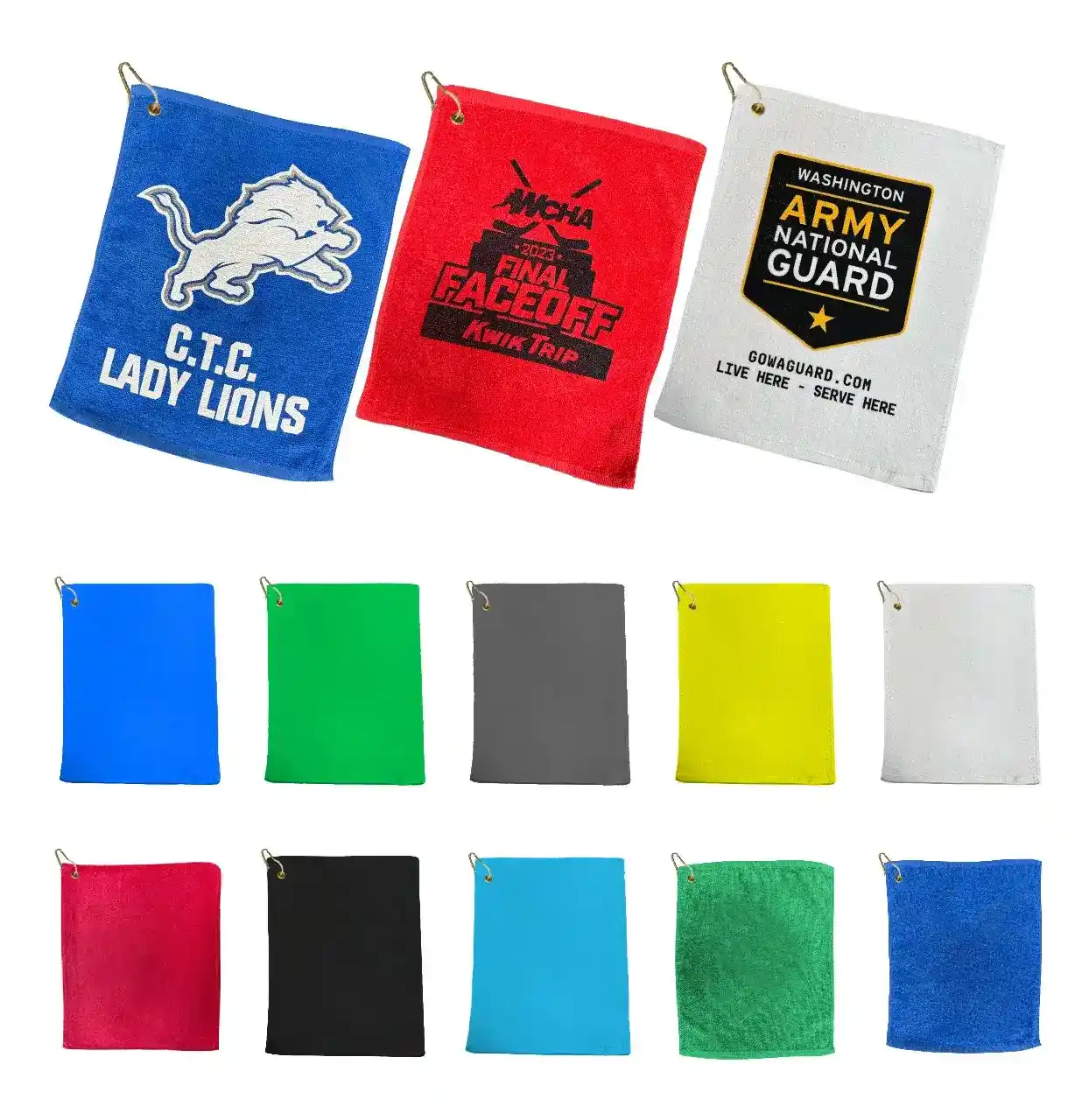 STV800GH - Premium Velour Stadium Rally Towel With Grommet & Hooks