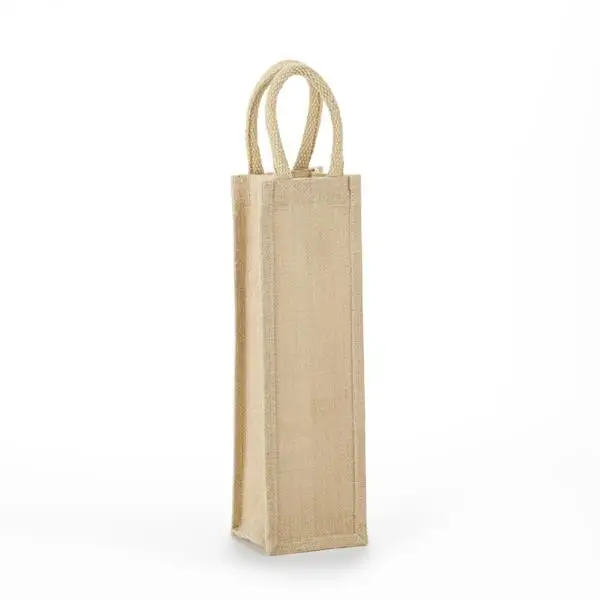 SWB1 - Promotional Solid Front Single Jute Wine Bag