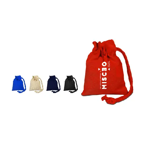 Q1601 - Custom Cotton Coin Drawstring Bags with Logo
