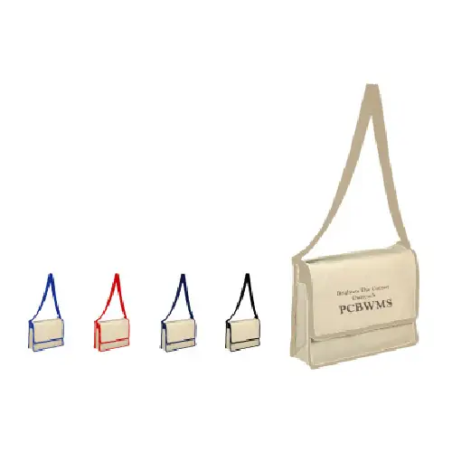 Q1605 - Canvas Massenger Bag With Flap