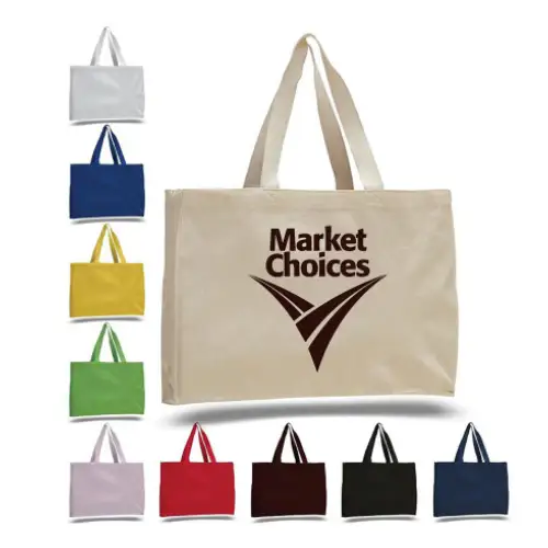Q750 - Heavy Canvas Grocery Tote Bag with Gusset Wholesale