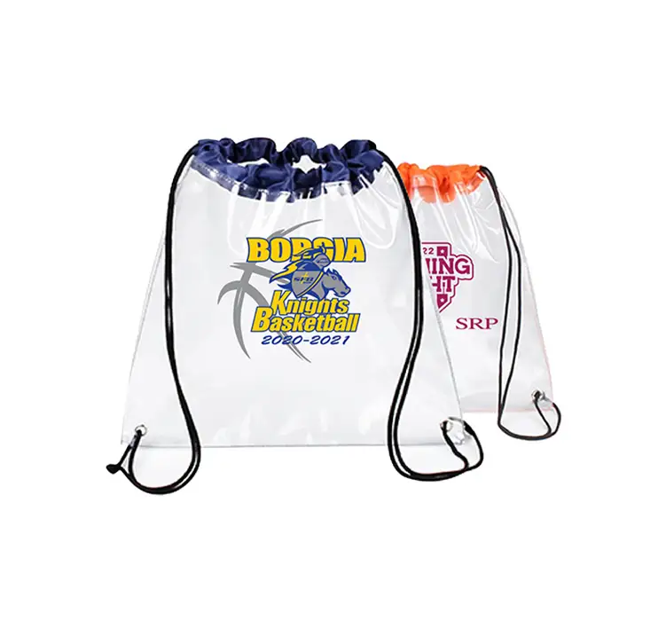 S12853 - Custom Logo Clear Drawstring Sportpack 12