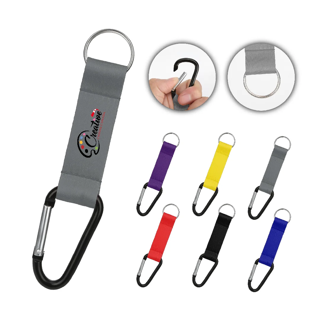 S18636 - Custom Pocket Lanyard with Carabiner And Keyring