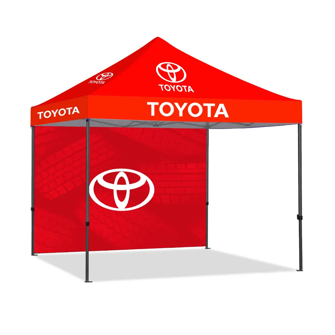 S18754 - Personalized Steel Frame Tent Kit With Canopy And Back Wall