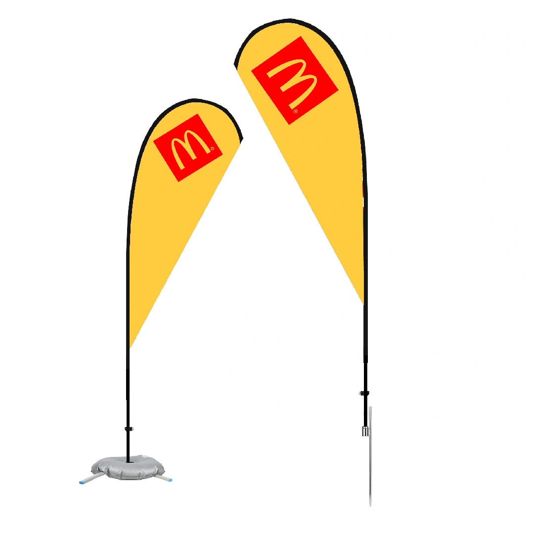 S18757 - Customizable 11' Dual-Sided Teardrop Flag with Base Option